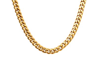 Gold cuban link chain necklace