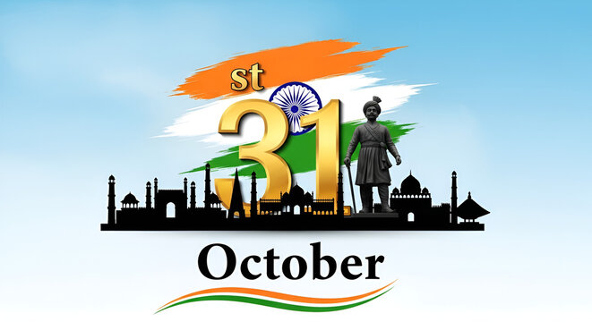 Sardar Vallabhbhai Patel statue in Gujarat. 31st October national unity day of India, remembering iron man, Sardar Vallabhbhai Patel, monument, tricolor flag, Jayanti