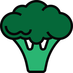 Simple Stylized Green Broccoli Illustration