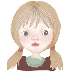 little girl with a doll