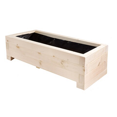 Wooden planter box rectangular raised bed isolated on white