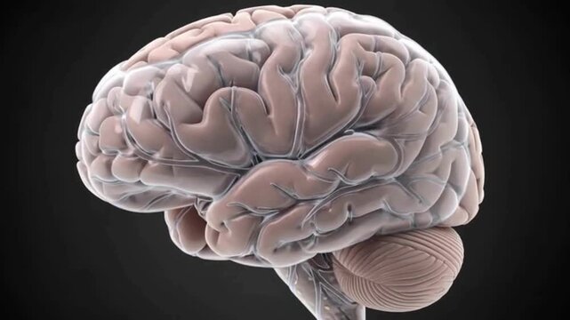 Human brain suffering from Hydrocephalus showing enlarged ventricles, cerebrospinal fluid accumulation, and increased intracranial pressure in a detailed medical illustration for healthcare education,