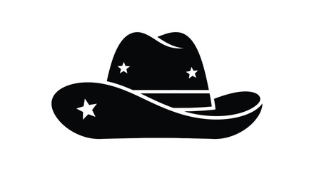 Vector art of a black cowboy hat with stars, a classic symbol of the american west and rodeo culture, perfect for costume