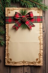 Christmas card mockup featuring a warm and inviting kraft paper texture with a natural brown color
