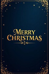 Corporate Christmas greeting card design with a deep dark blue background that evokes a sense of luxury and sophistication
