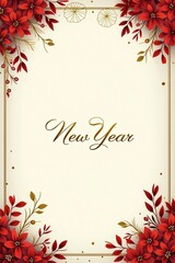Elegant card design that seamlessly combines Christmas and New Year themes