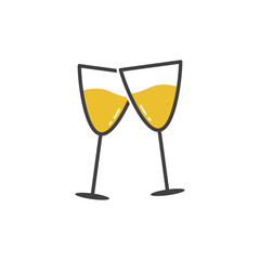 Two champagne glasses
