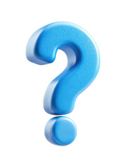 Naklejka premium 3D question mark, light blue, textured