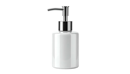 Obraz premium White bottle with pump dispenser on a plain black background