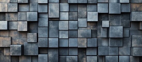 Abstract Grey Cube Wall