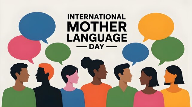 International Mother Language Day. February 21. Inscription Hello in different languages. Template for background, banner, card, poster with text inscription. 