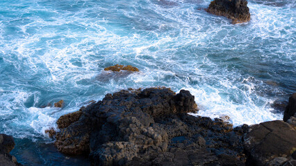 waves on the rocks