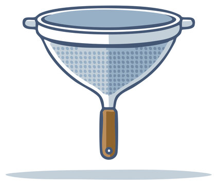blue colander with wooden handle clip art preview
