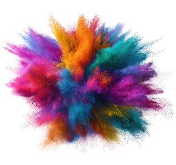 Exploding vibrant colorful powder, radiating outwards