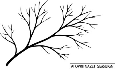 Obraz premium Elegant bare tree branch silhouette, symbolizing growth, nature, and artistic design elements for modern projects.
