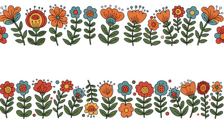 Floral pattern design with transparent background