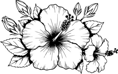 Elegant hibiscus floral arrangement creating a stunning tropical botanical design perfect for summer celebrations and natural beauty projects © Artesian Edge