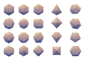 Geometric shapes collection isolated on transparent background