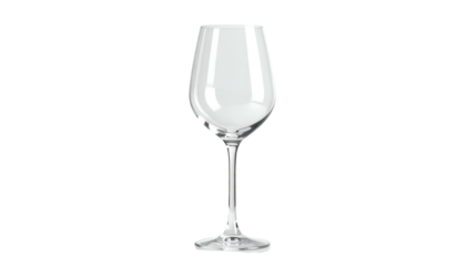 Elegant crystal wine glass, isolated against black backdrop