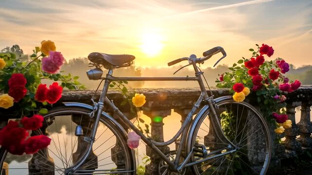 bicycle in the sunset