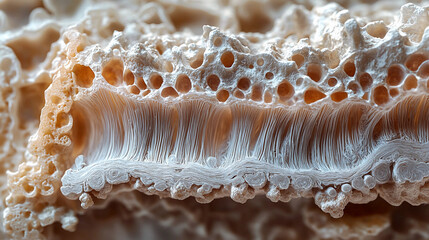 Detailed crosssection of bioengineered material structure Generative AI