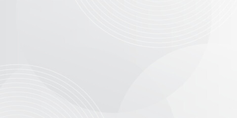 White geometric abstract background overlap layer on bright space with lines effect decoration. Modern graphic design element circles style concept for banner