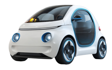Modern white electric city car
