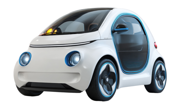 Modern white electric city car