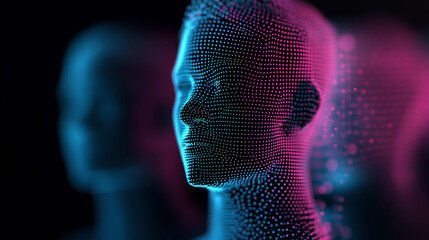Digital human head with particle mesh structure
