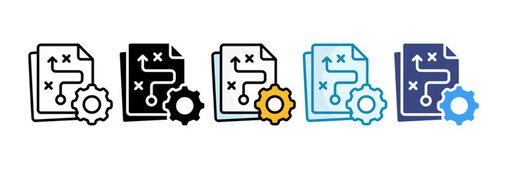 Project Plan Icon Set Multiple Style Collection