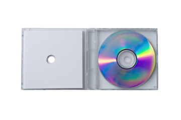 Open CD jewel case, blank disc