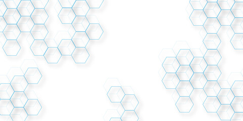 abstract geometric blue texture background. blue hexagon 3D background texture. 3d rendering illustration. Clear pattern abstract background hexagon .Futuristic abstract banner.	