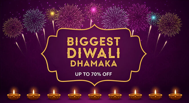 Diwali dhamaka offer banner graphic design, web banner, banner design with