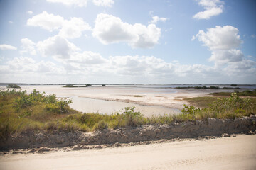 Nature reserve and salt mines in Río Lagartos on the Yucatan Peninsula in Mexico.