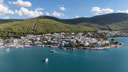 Aerial View of Güvercinlik Village, Bodrum, Turkey with Stunning Landscape