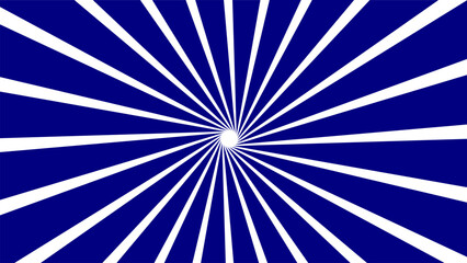 Fototapeta premium Blue and white radial burst background with dynamic rays emanating from the center. Abstract sunburst pattern ideal for pop art, comic design, retro style, or energetic visual effects.