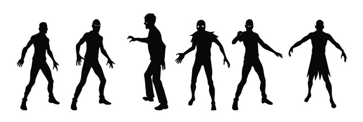 silhouetted figures depicting zombie characters