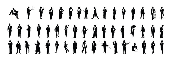 Silhouettes of People in Different Professions