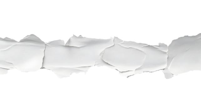 Detailed image of narrow torn white paper for creative design and background use