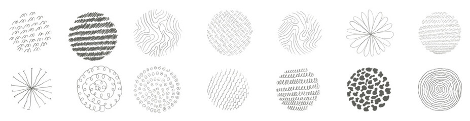 sketch set of hand drawn circles and round shapes black 