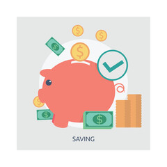 piggy bank and money