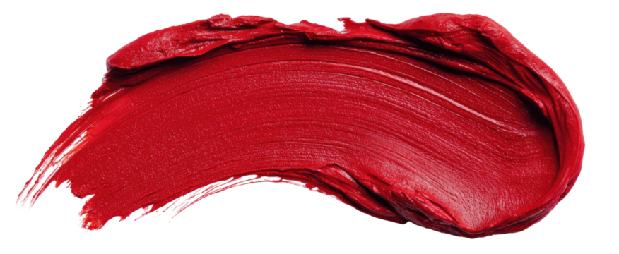 Smudged swipe of vibrant red lipstick