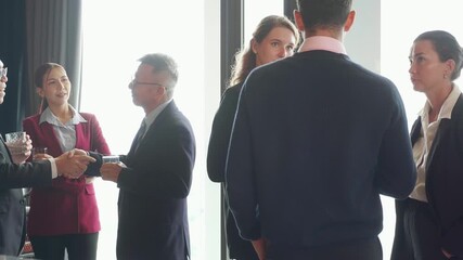 Successful group team businessman handshake with partnership during corporate meeting for celebrating, partnership for agreement and contract with marketing, group team business people and success. - Powered by Adobe