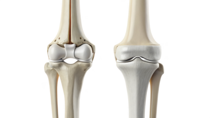 Illustration of a knee replacement, isolated on transparent background