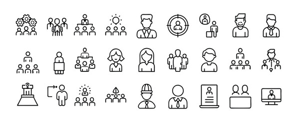stakeholder icon set editable stroke outline icons set 