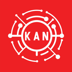 KAN letter design. KAN letter technology logo design. KAN Monogram logo design for an entrepreneur and business.