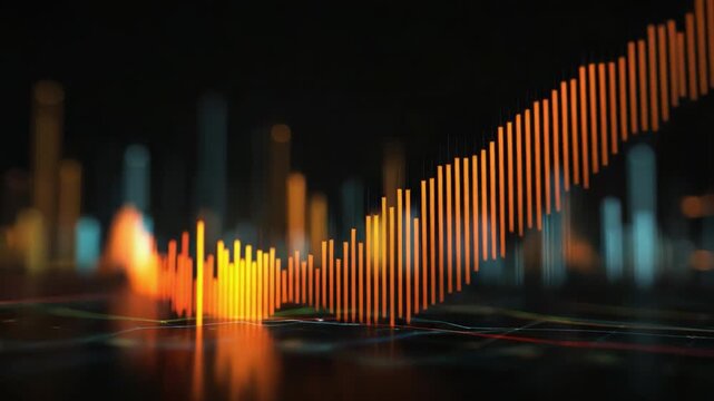 Dynamic Financial Market Visualization with Colorful Graphs Representing Volatility and Trends in Data Analysis for Effective Decision Making and Investment Strategies