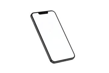 Smartphone with blank screen against black background