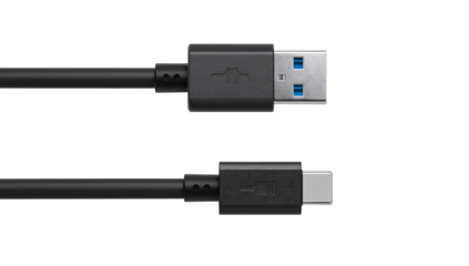 USB A to USB C Cable Close Up