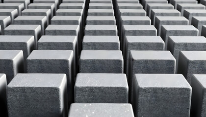 Industrial concrete blocks arrangement factory close-up view urban setting modern design